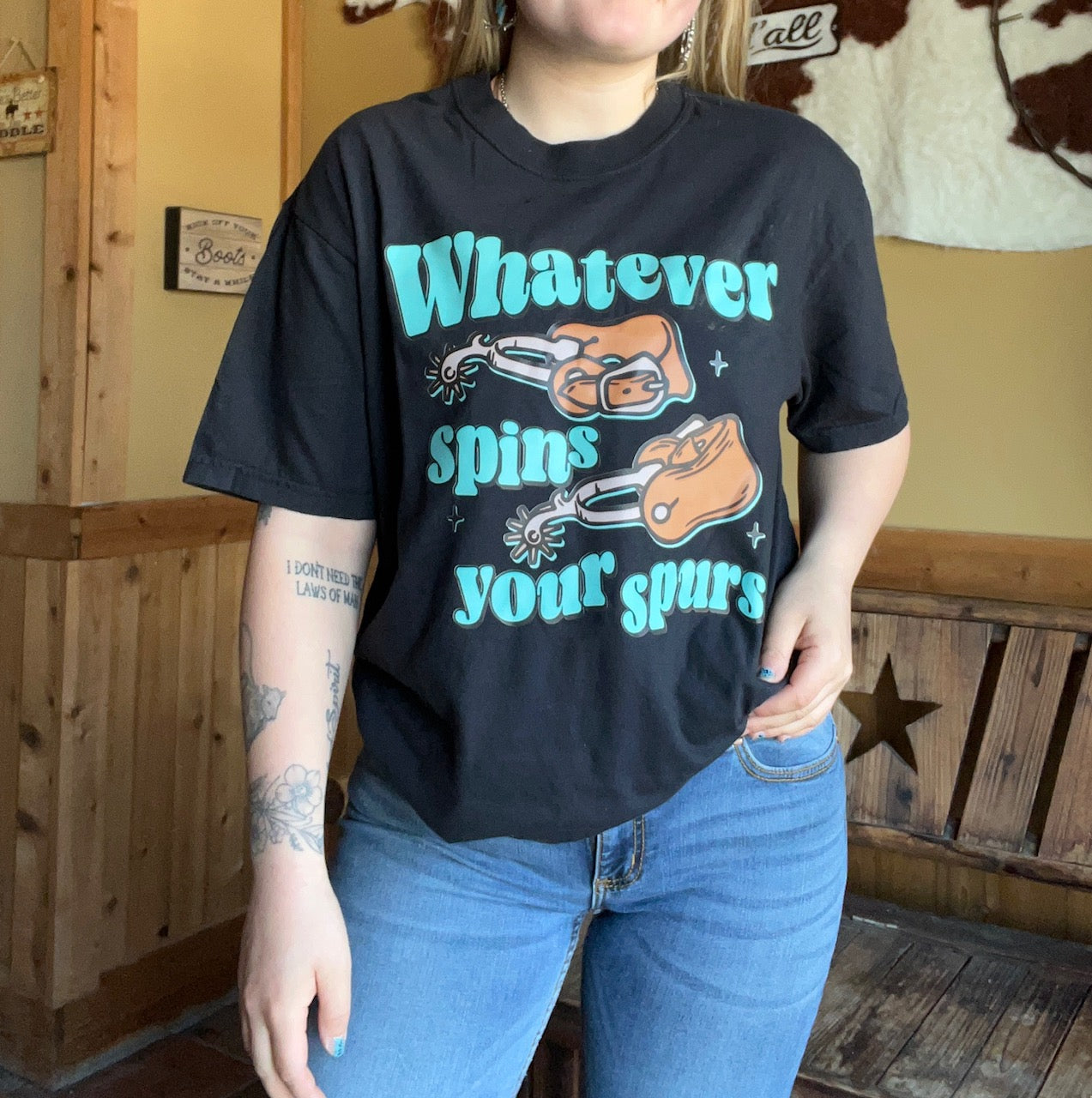 Spin your spurs t-shirt