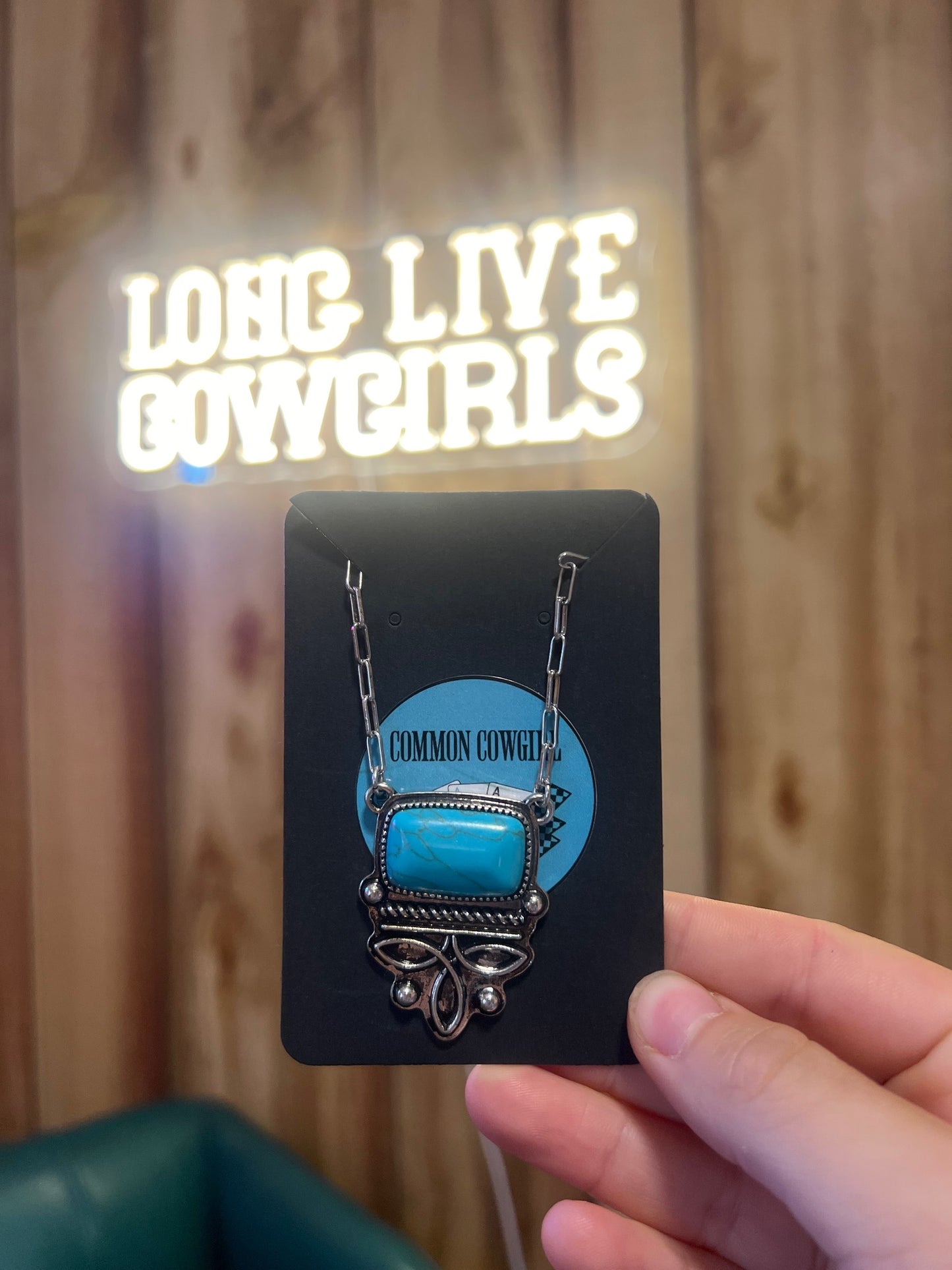 Boot stitch necklace