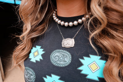 Buckle initial necklace